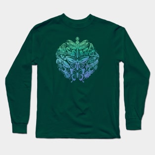 Bugs and Butterflies: green Long Sleeve T-Shirt